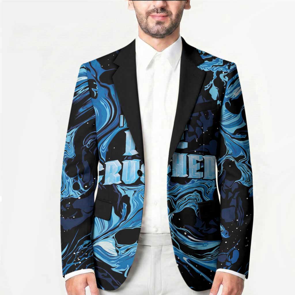 I Like My Ice Crushed Personalized Blazer Ice Blue White Marble Seamless