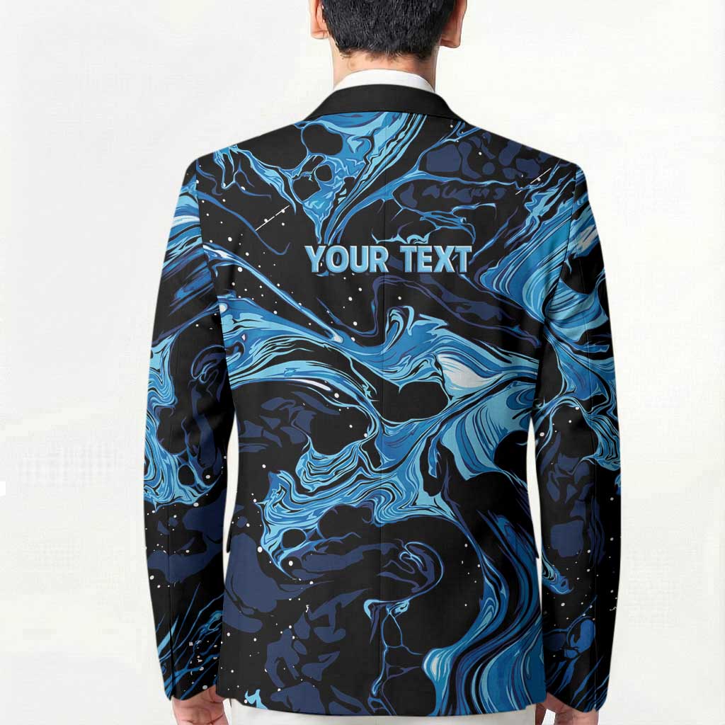 I Like My Ice Crushed Personalized Blazer Ice Blue White Marble Seamless