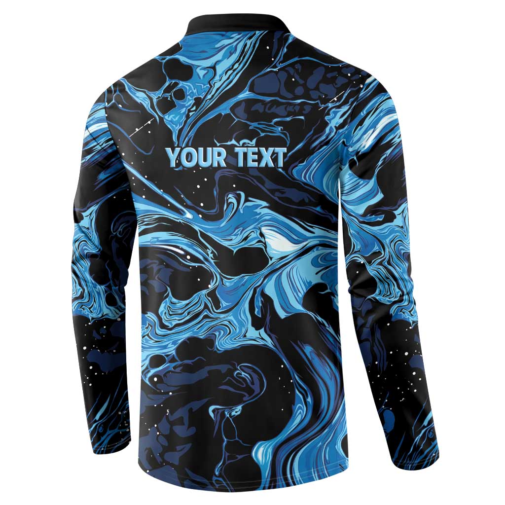 I Like My Ice Crushed Personalized Button Sweatshirt Ice Blue White Marble Seamless