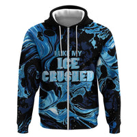 I Like My Ice Crushed Personalized Hoodie Ice Blue White Marble Seamless