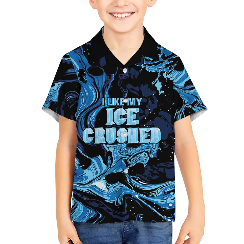I Like My Ice Crushed Personalized Kid Hawaiian Shirt Ice Blue White Marble Seamless