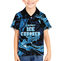 I Like My Ice Crushed Personalized Kid Hawaiian Shirt Ice Blue White Marble Seamless