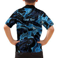I Like My Ice Crushed Personalized Kid Hawaiian Shirt Ice Blue White Marble Seamless
