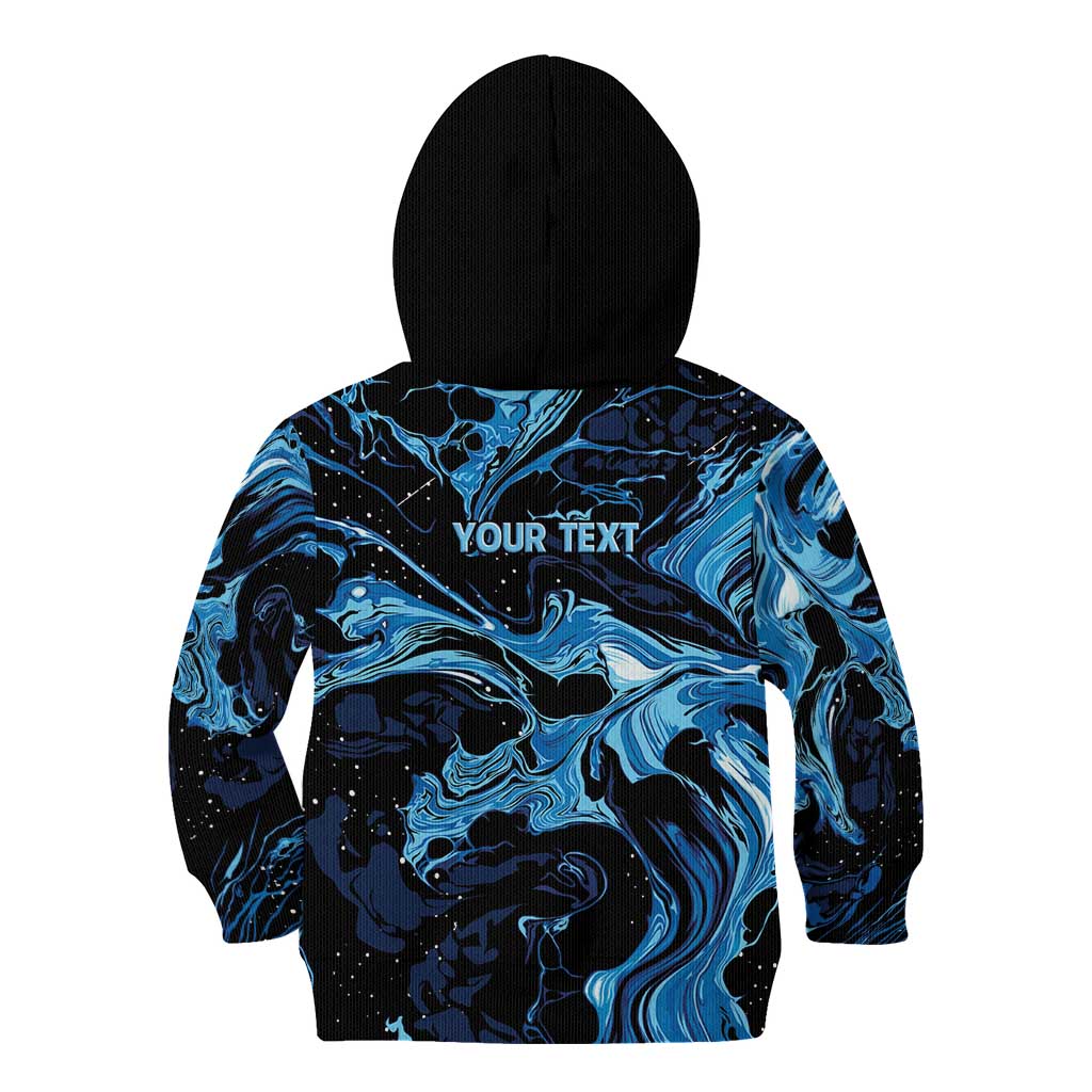 I Like My Ice Crushed Personalized Kid Hoodie Ice Blue White Marble Seamless