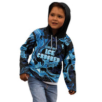 I Like My Ice Crushed Personalized Kid Hoodie Ice Blue White Marble Seamless