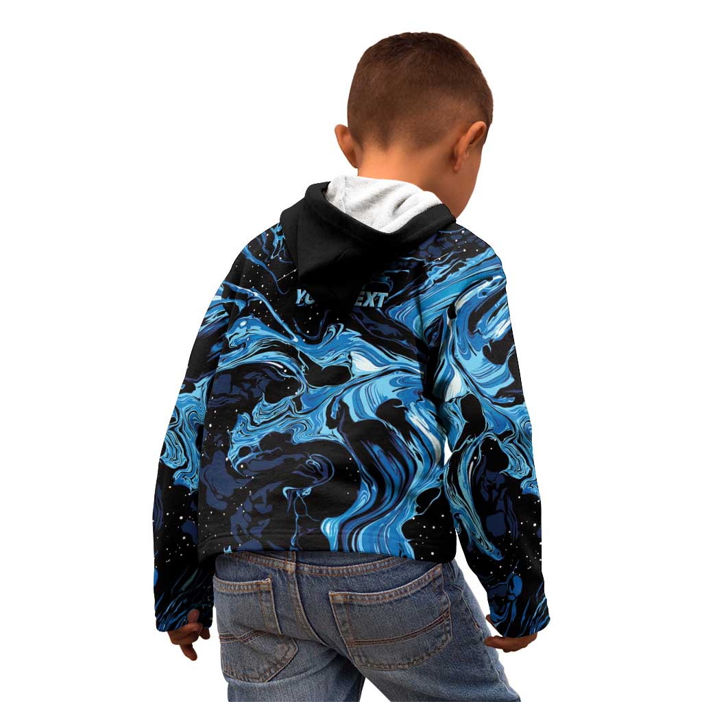 I Like My Ice Crushed Personalized Kid Hoodie Ice Blue White Marble Seamless