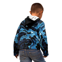 I Like My Ice Crushed Personalized Kid Hoodie Ice Blue White Marble Seamless
