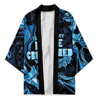 I Like My Ice Crushed Personalized Kimono Ice Blue White Marble Seamless