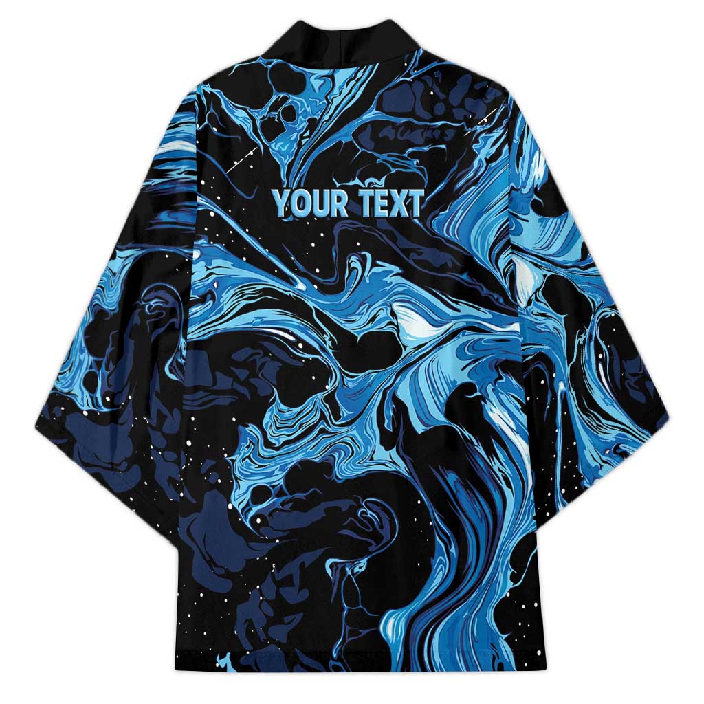 I Like My Ice Crushed Personalized Kimono Ice Blue White Marble Seamless