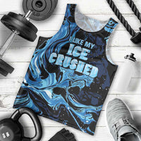 I Like My Ice Crushed Personalized Men Tank Top Ice Blue White Marble Seamless