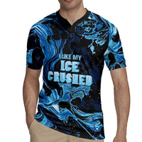 I Like My Ice Crushed Personalized Rugby Jersey Ice Blue White Marble Seamless
