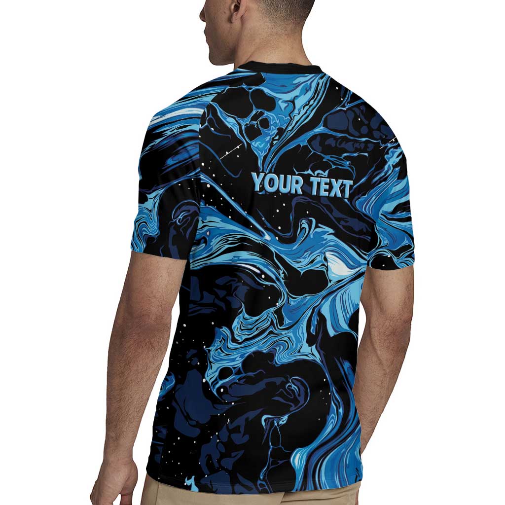 I Like My Ice Crushed Personalized Rugby Jersey Ice Blue White Marble Seamless