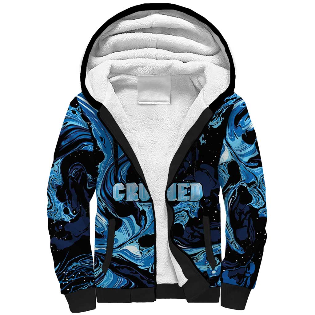 I Like My Ice Crushed Personalized Sherpa Hoodie Ice Blue White Marble Seamless