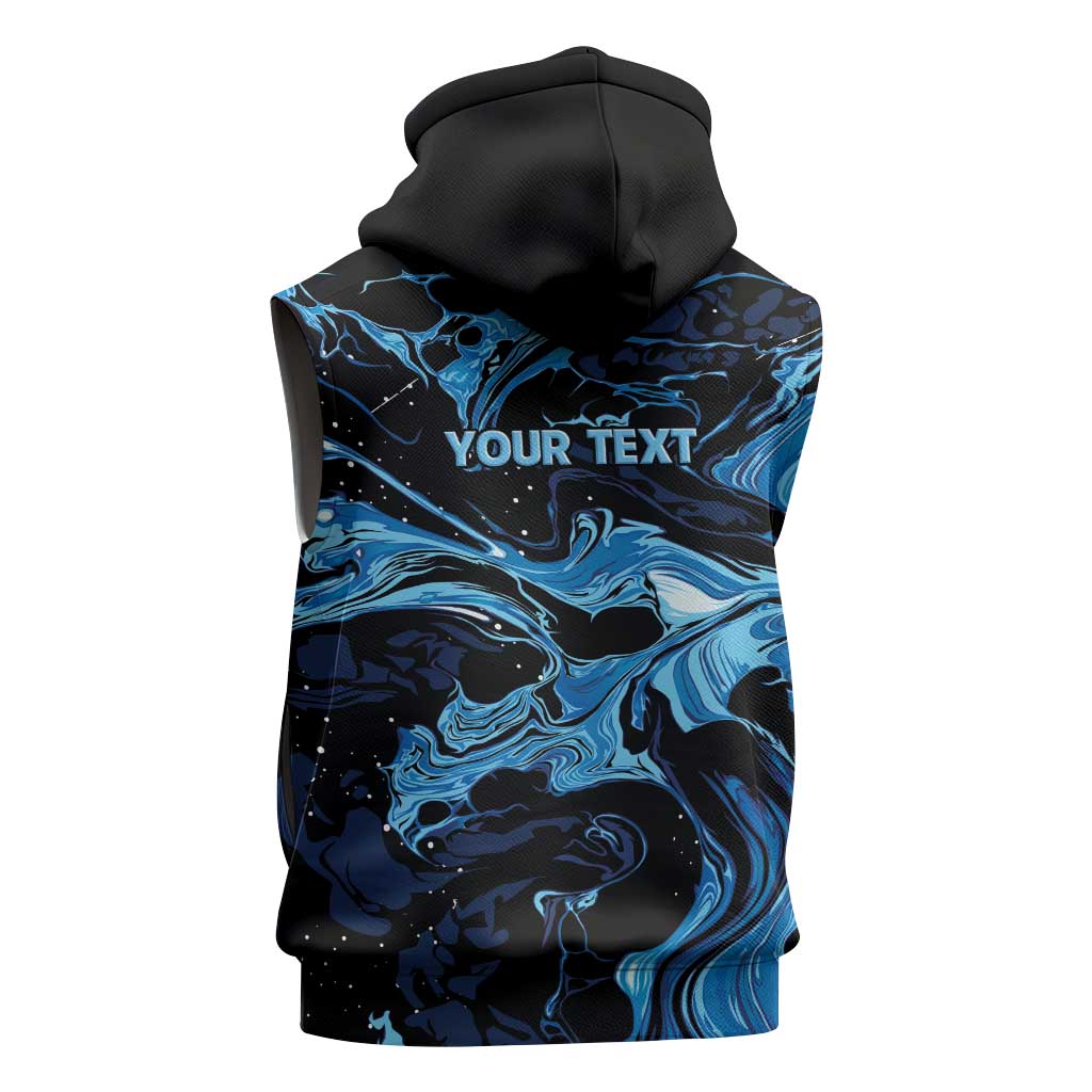 I Like My Ice Crushed Personalized Sleeveless Hoodie Ice Blue White Marble Seamless