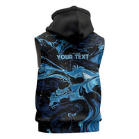 I Like My Ice Crushed Personalized Sleeveless Hoodie Ice Blue White Marble Seamless