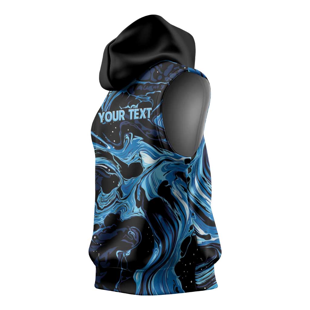 I Like My Ice Crushed Personalized Sleeveless Hoodie Ice Blue White Marble Seamless