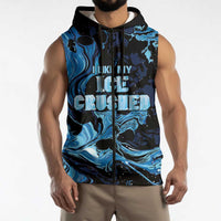 I Like My Ice Crushed Personalized Sleeveless Zip Hoodie Ice Blue White Marble Seamless