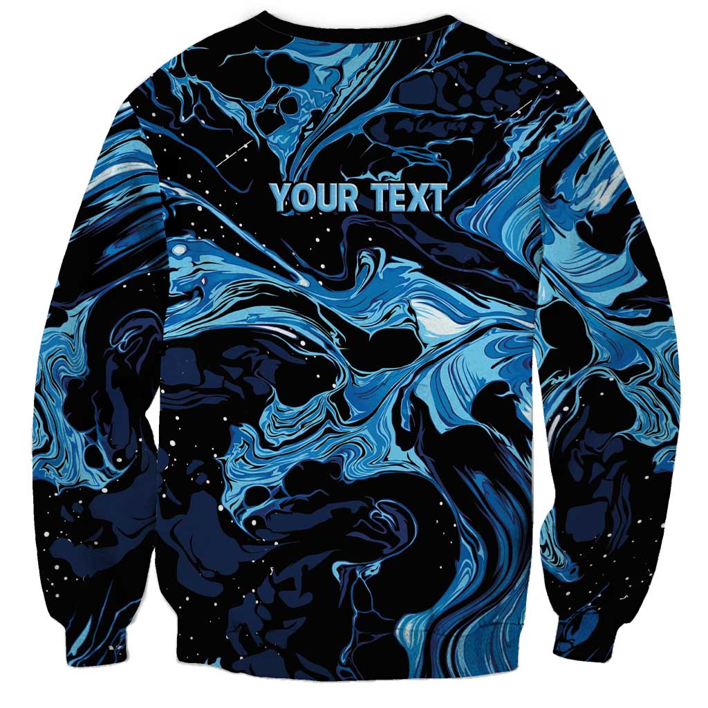 I Like My Ice Crushed Personalized Sweatshirt Ice Blue White Marble Seamless