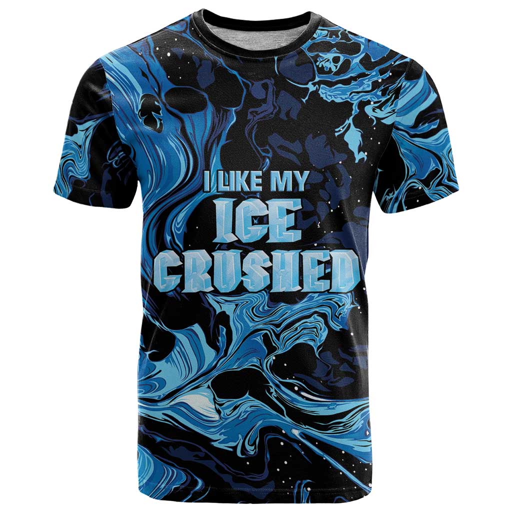 I Like My Ice Crushed Personalized T Shirt Ice Blue White Marble Seamless