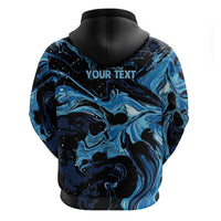 I Like My Ice Crushed Personalized Zip Hoodie Ice Blue White Marble Seamless
