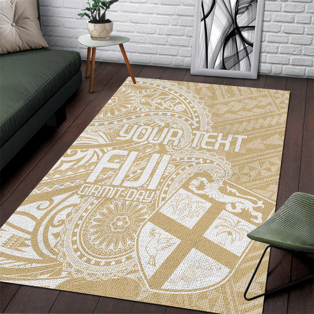 Custom Indo Fijians Area Rug Fiji ke Hindustani Polyneisan Paisley Beige Style LT9 - Wonder Print Shop