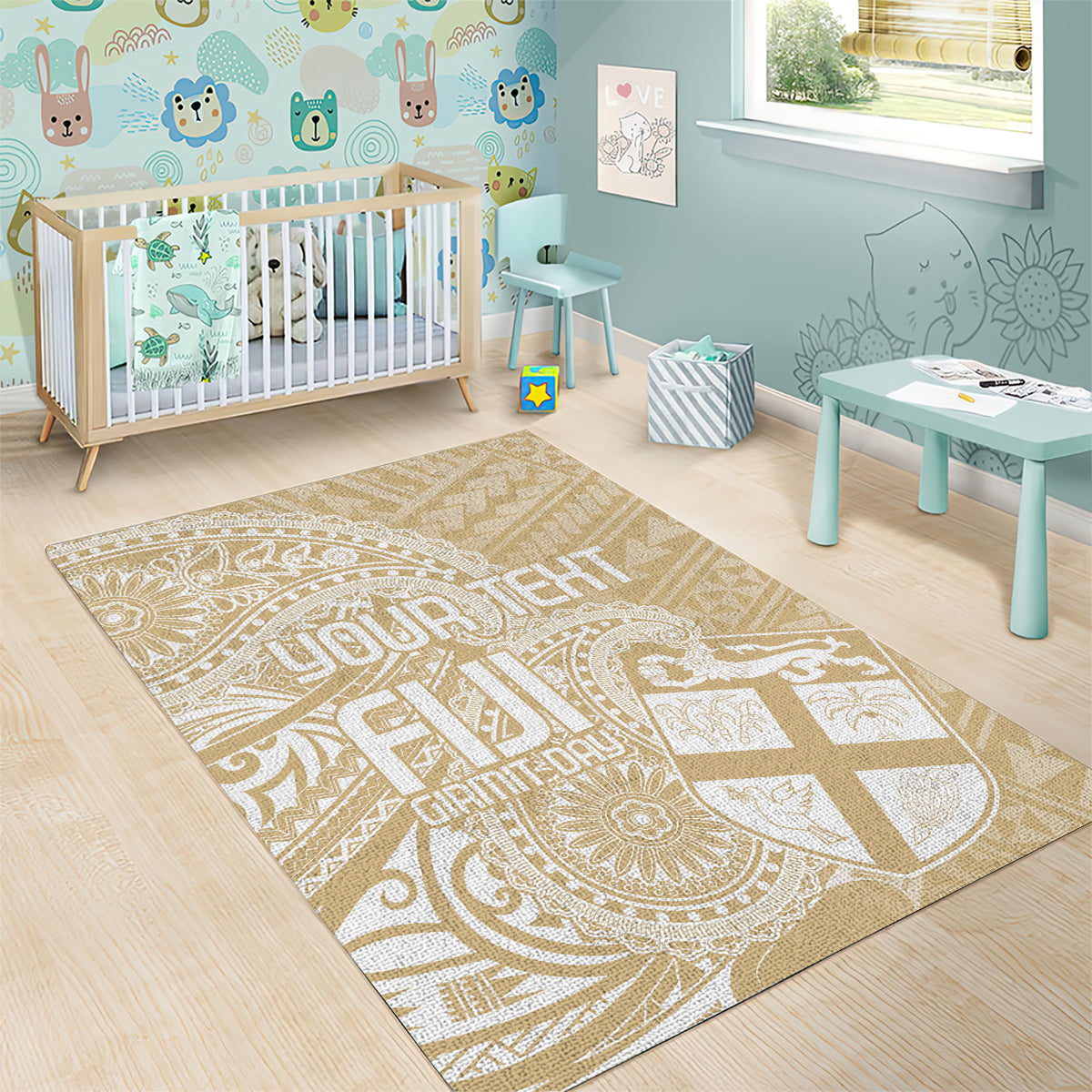 Custom Indo Fijians Area Rug Fiji ke Hindustani Polyneisan Paisley Beige Style LT9 - Wonder Print Shop