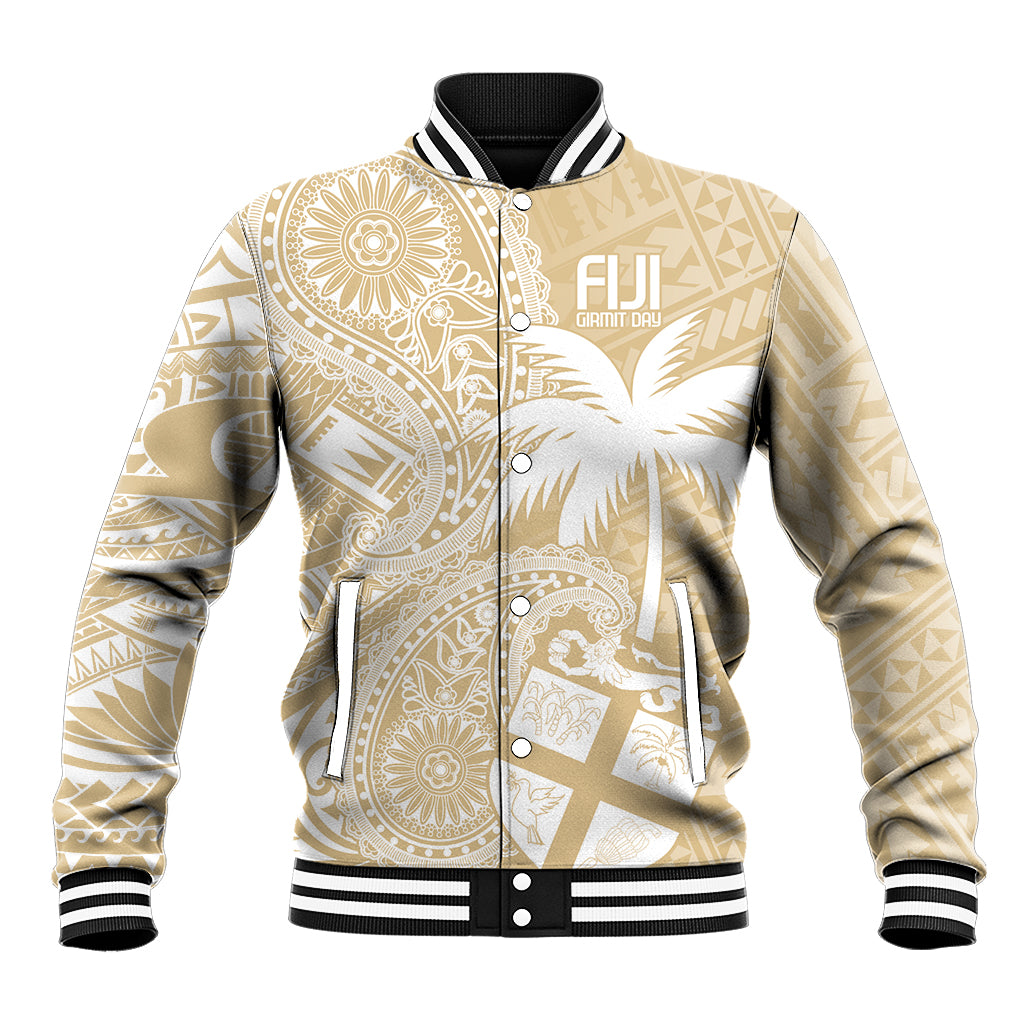 Custom Indo Fijians Baseball Jacket Fiji ke Hindustani Polyneisan Paisley Beige Style LT9 - Wonder Print Shop