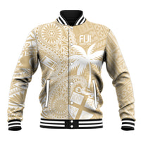 Custom Indo Fijians Baseball Jacket Fiji ke Hindustani Polyneisan Paisley Beige Style LT9 - Wonder Print Shop