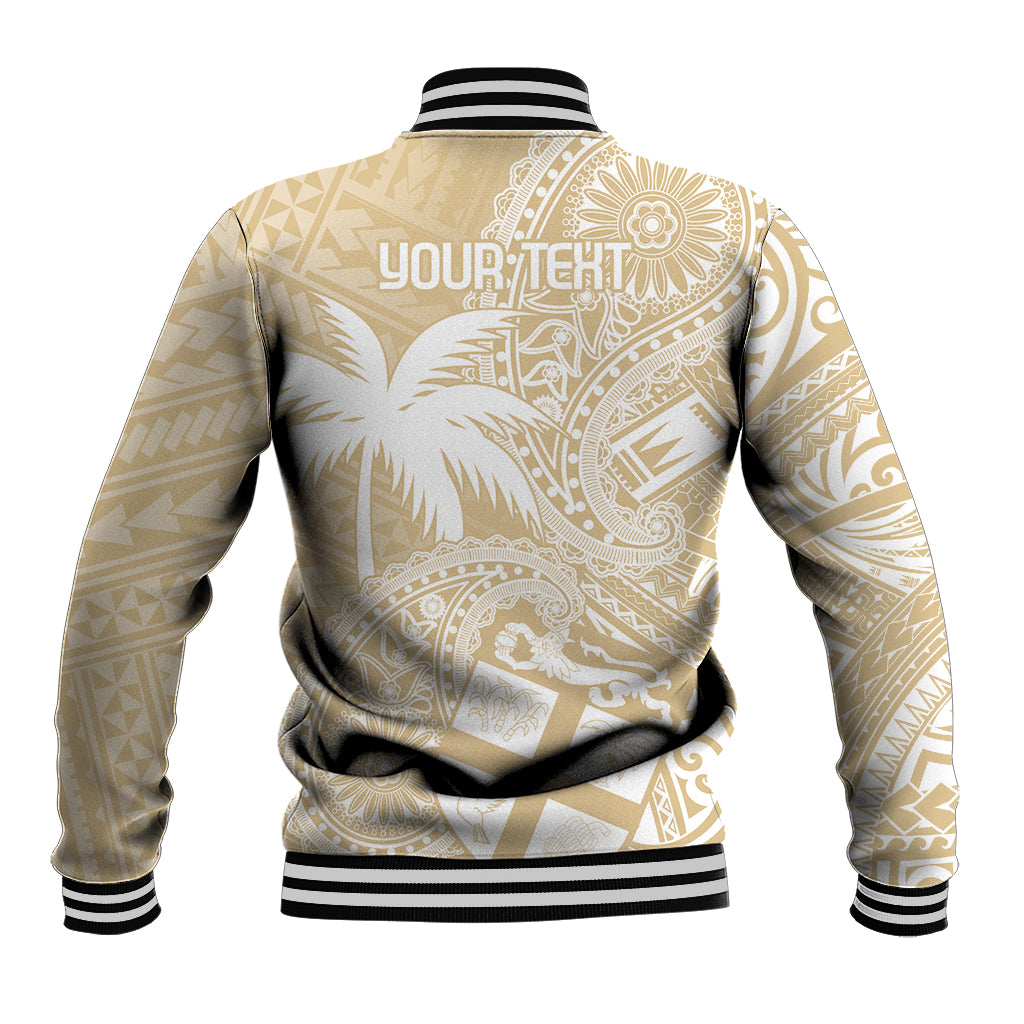Custom Indo Fijians Baseball Jacket Fiji ke Hindustani Polyneisan Paisley Beige Style LT9 - Wonder Print Shop