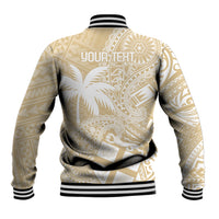 Custom Indo Fijians Baseball Jacket Fiji ke Hindustani Polyneisan Paisley Beige Style LT9 - Wonder Print Shop