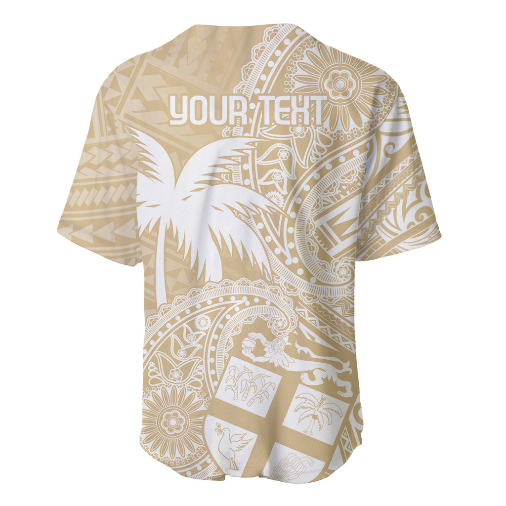 Custom Indo Fijians Baseball Jersey Fiji ke Hindustani Polyneisan Paisley Beige Style LT9 - Wonder Print Shop