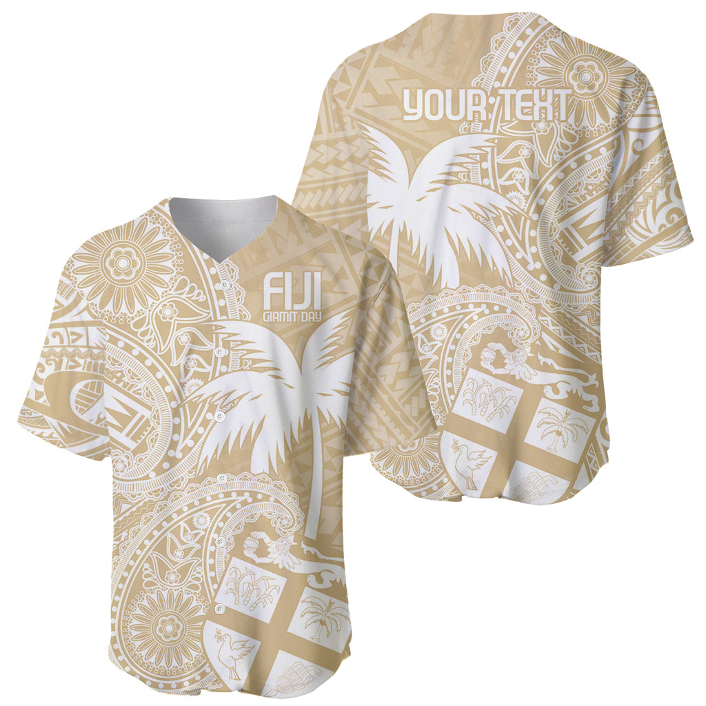 Custom Indo Fijians Baseball Jersey Fiji ke Hindustani Polyneisan Paisley Beige Style LT9 - Wonder Print Shop