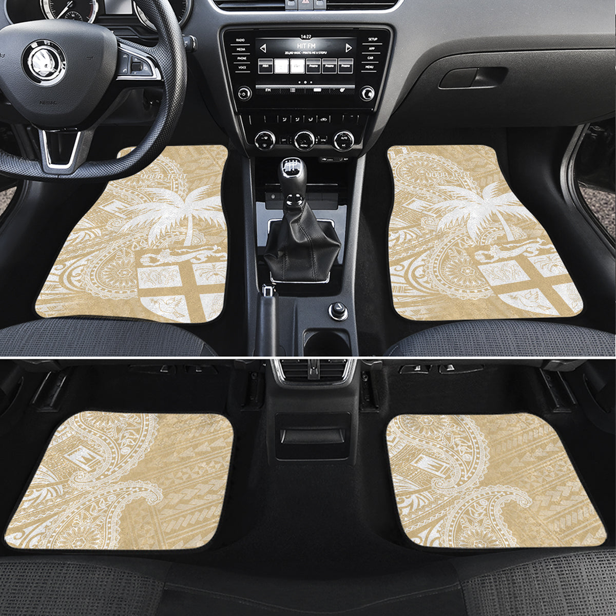 Custom Indo Fijians Car Mats Fiji ke Hindustani Polyneisan Paisley Beige Style LT9 - Wonder Print Shop