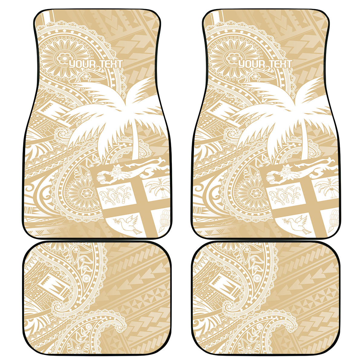 Custom Indo Fijians Car Mats Fiji ke Hindustani Polyneisan Paisley Beige Style LT9 - Wonder Print Shop