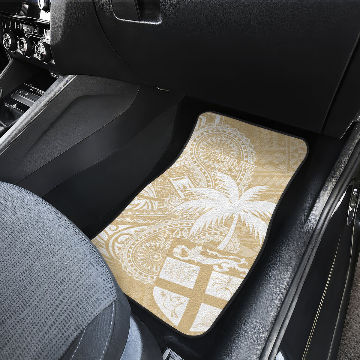 Custom Indo Fijians Car Mats Fiji ke Hindustani Polyneisan Paisley Beige Style LT9 - Wonder Print Shop