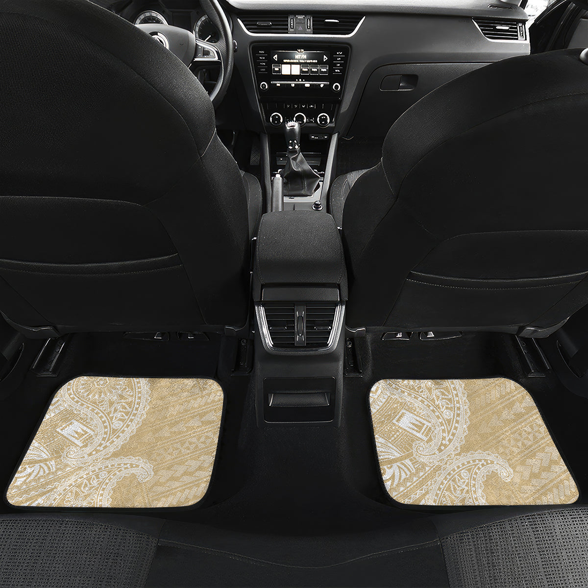 Custom Indo Fijians Car Mats Fiji ke Hindustani Polyneisan Paisley Beige Style LT9 - Wonder Print Shop