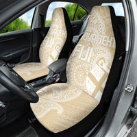 Custom Indo Fijians Car Seat Cover Fiji ke Hindustani Polyneisan Paisley Beige Style LT9 - Wonder Print Shop