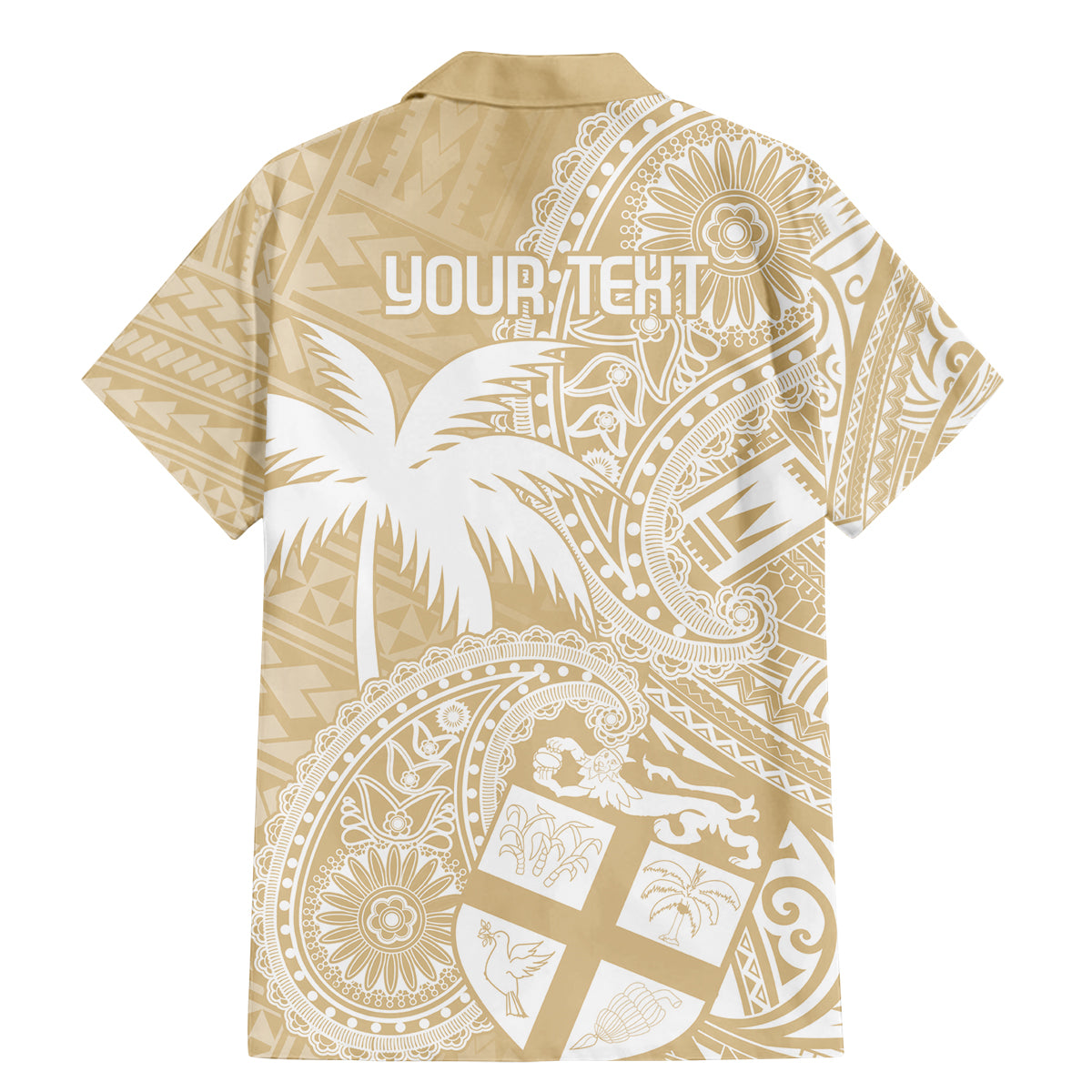 Custom Indo Fijians Family Matching Mermaid Dress and Hawaiian Shirt Fiji ke Hindustani Polyneisan Paisley Beige Style LT9 - Wonder Print Shop