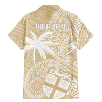 Custom Indo Fijians Family Matching Mermaid Dress and Hawaiian Shirt Fiji ke Hindustani Polyneisan Paisley Beige Style LT9 - Wonder Print Shop