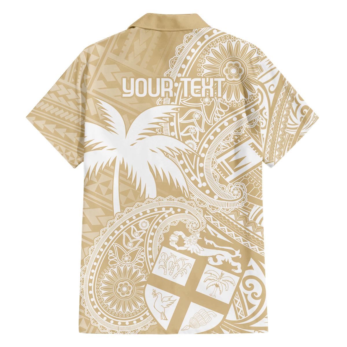 Custom Indo Fijians Family Matching Puletasi and Hawaiian Shirt Fiji ke Hindustani Polyneisan Paisley Beige Style - Wonder Print Shop