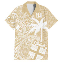 Custom Indo Fijians Family Matching Short Sleeve Bodycon Dress and Hawaiian Shirt Fiji ke Hindustani Polyneisan Paisley Beige Style - Wonder Print Shop