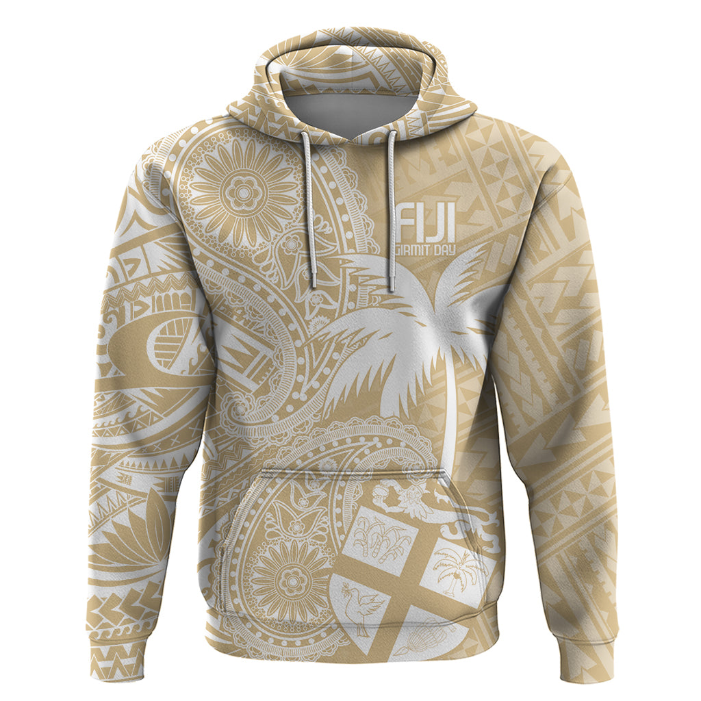 Custom Indo Fijians Hoodie Fiji ke Hindustani Polyneisan Paisley Beige Style - Wonder Print Shop