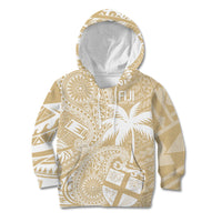 Custom Indo Fijians Kid Hoodie Fiji ke Hindustani Polyneisan Paisley Beige Style - Wonder Print Shop