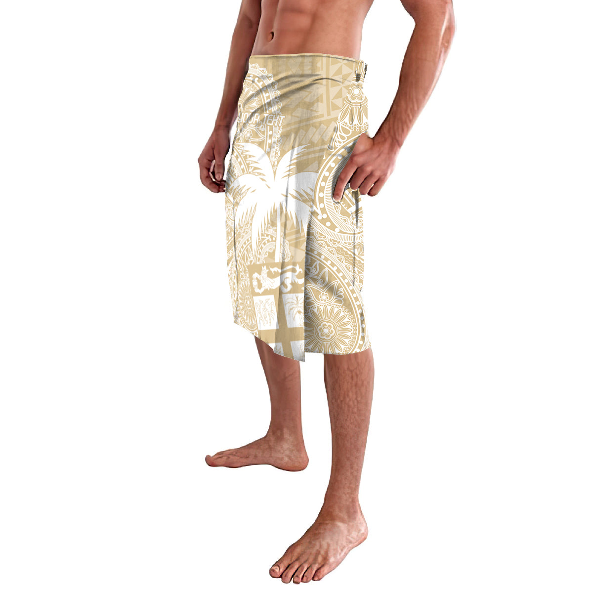 Custom Indo Fijians Lavalava Fiji ke Hindustani Polyneisan Paisley Beige Style - Wonder Print Shop