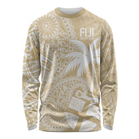 Custom Indo Fijians Long Sleeve Shirt Fiji ke Hindustani Polyneisan Paisley Beige Style - Wonder Print Shop