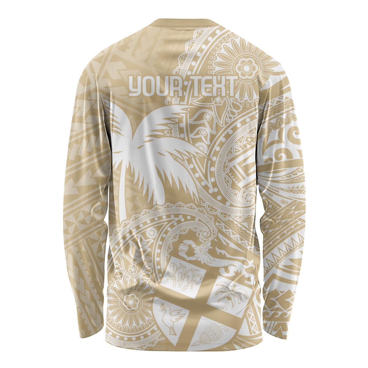 Custom Indo Fijians Long Sleeve Shirt Fiji ke Hindustani Polyneisan Paisley Beige Style - Wonder Print Shop