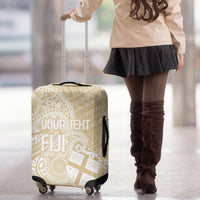 Custom Indo Fijians Luggage Cover Fiji ke Hindustani Polyneisan Paisley Beige Style - Wonder Print Shop