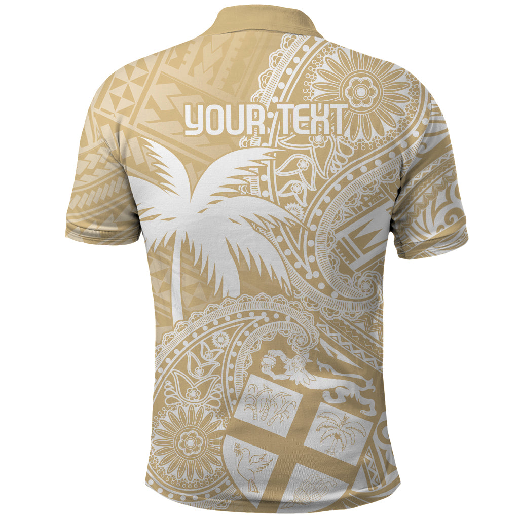 Custom Indo Fijians Polo Shirt Fiji ke Hindustani Polyneisan Paisley Beige Style - Wonder Print Shop