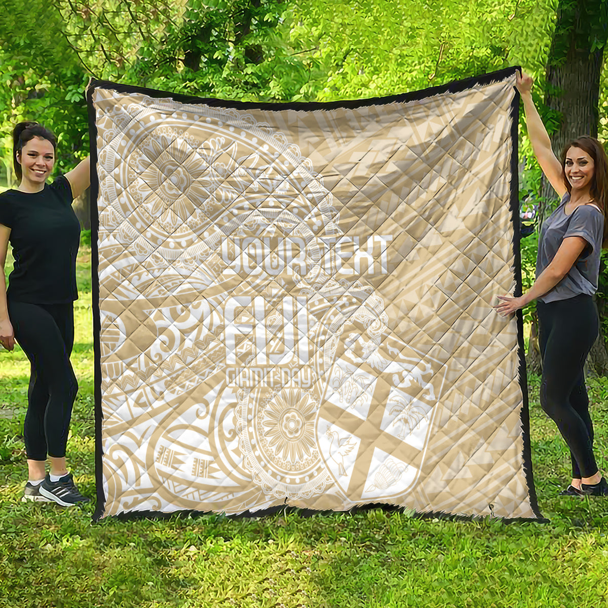 Custom Indo Fijians Quilt Fiji ke Hindustani Polyneisan Paisley Beige Style - Wonder Print Shop