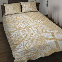 Custom Indo Fijians Quilt Bed Set Fiji ke Hindustani Polyneisan Paisley Beige Style - Wonder Print Shop